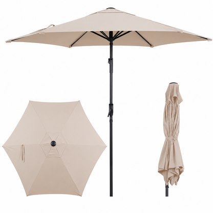 9FT Patio Market Umbrella with Push-Button Tilt UV Resistant