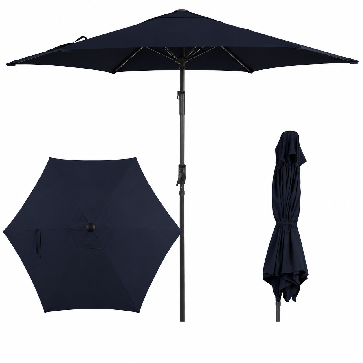 9FT Patio Market Umbrella with Push-Button Tilt UV Resistant