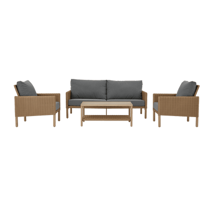 AE Outdoor 4-Piece Wicker Patio Conversation Set with Coffee Table