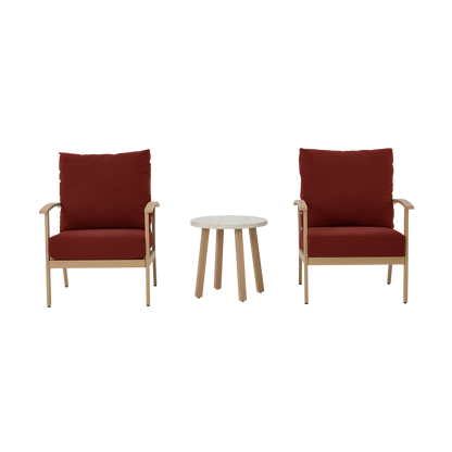 AE Outdoor 3-Piece Patio Bistro Set with 2 Chairs + Coffee Table