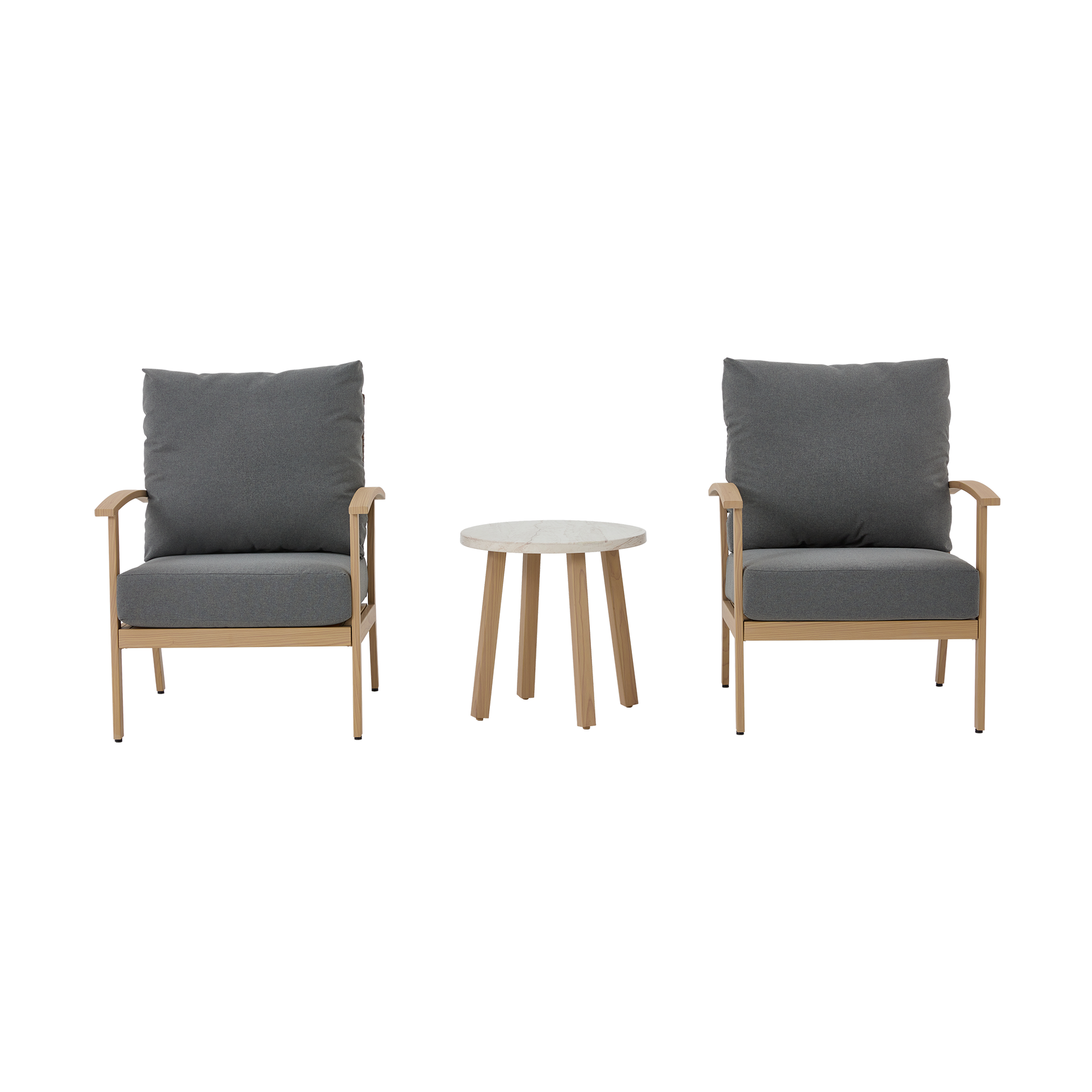 AE Outdoor 3-Piece Patio Bistro Set with 2 Chairs + Coffee Table