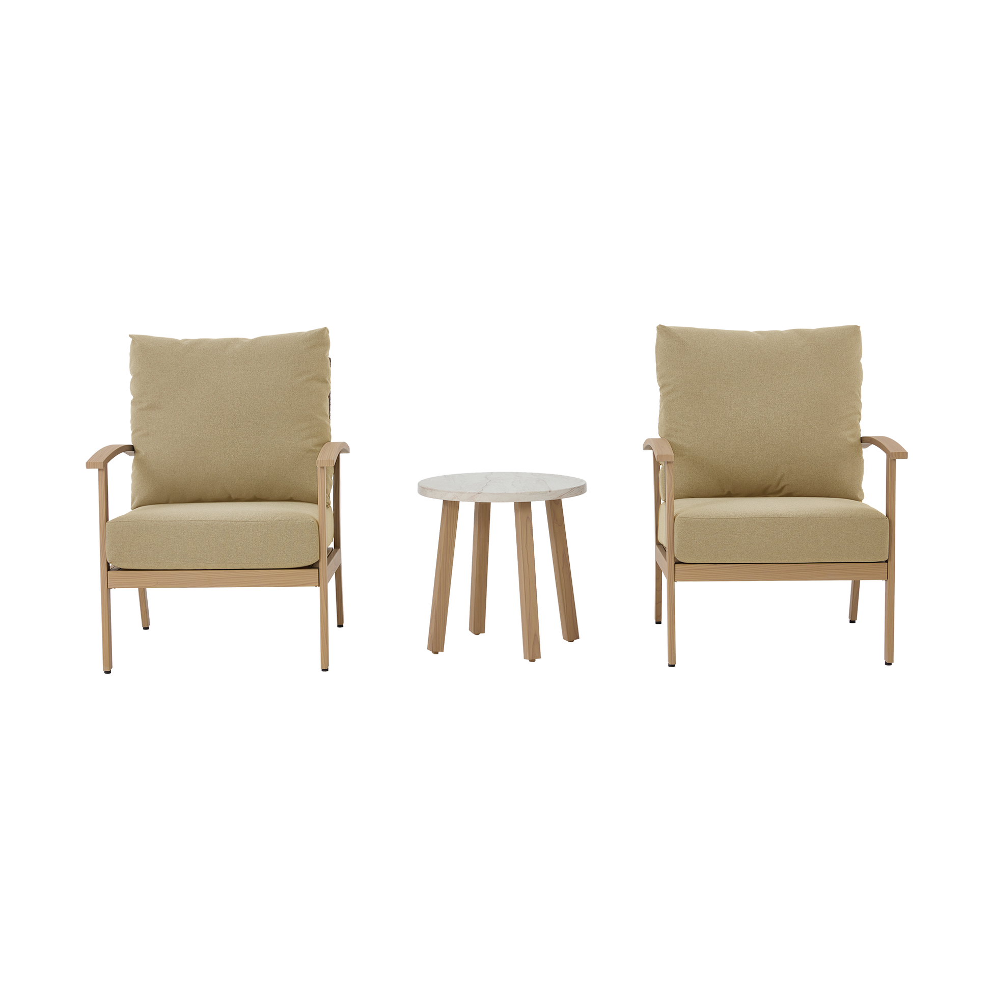 AE Outdoor 3-Piece Patio Bistro Set with 2 Chairs + Coffee Table