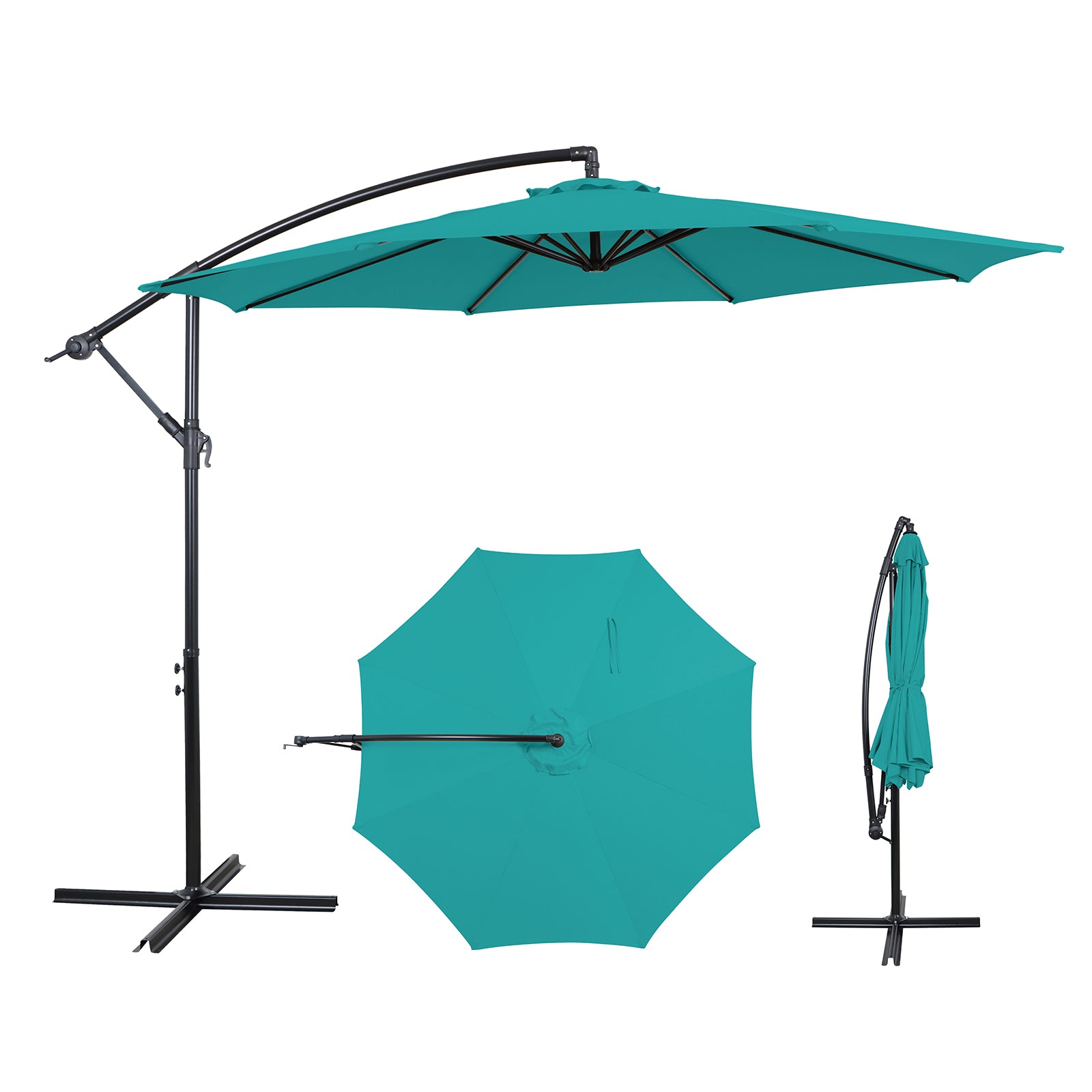 10FT Offset Patio Umbrella with Cross Base
