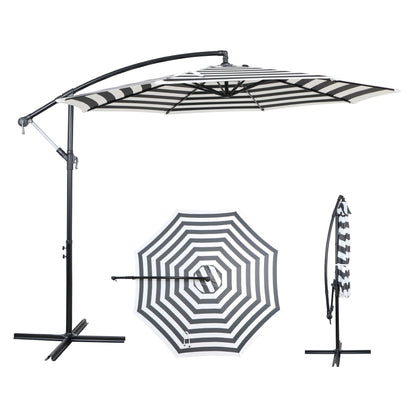 AE Outdoor 10FT Offset Patio Umbrella with Infinite Tilt & Cross Base