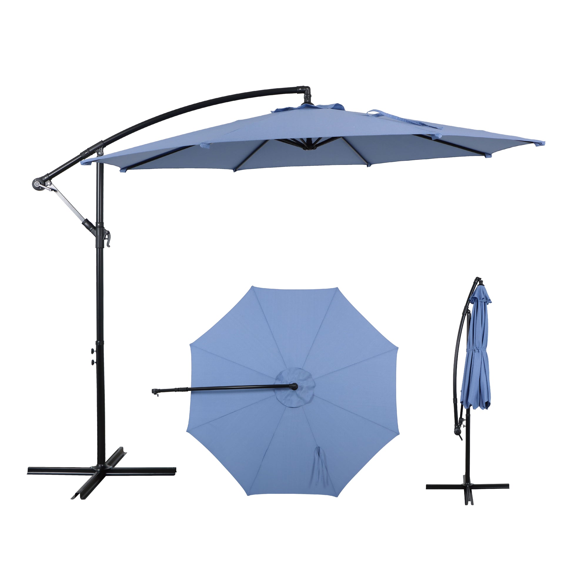 AE Outdoor 10FT Offset Patio Umbrella with Infinite Tilt & Cross Base