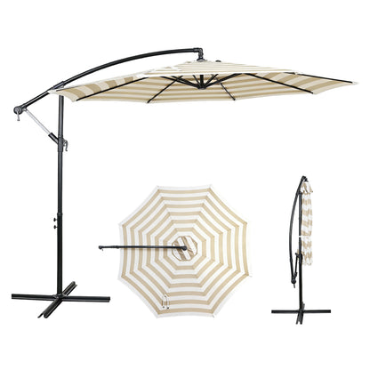 AE Outdoor 10FT Offset Patio Umbrella with Infinite Tilt & Cross Base
