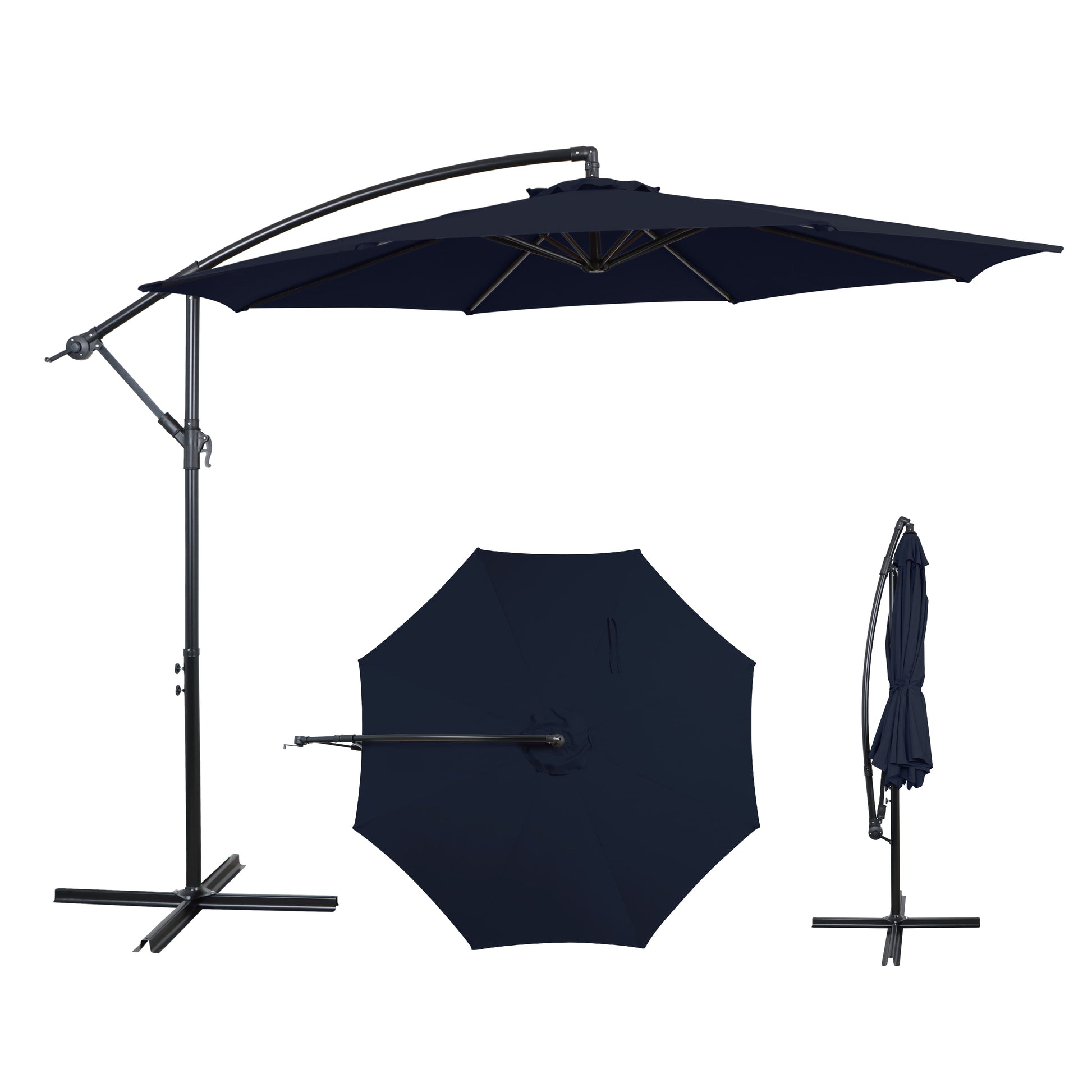 AE Outdoor 10FT Offset Patio Umbrella with Infinite Tilt & Cross Base