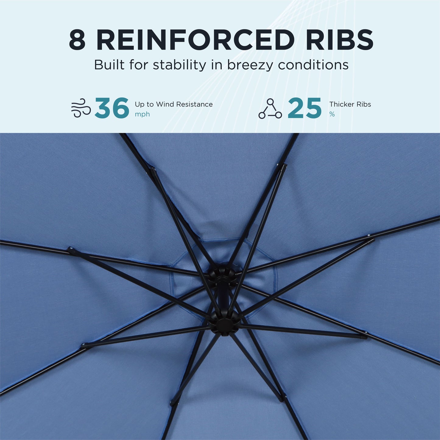 AE Outdoor 10FT Offset Patio Umbrella with Infinite Tilt & Cross Base