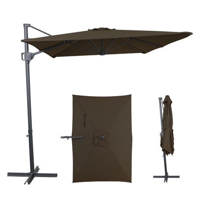 AE Outdoor 6.5 x 10FT Cantilever Patio Umbrella with Cross Base