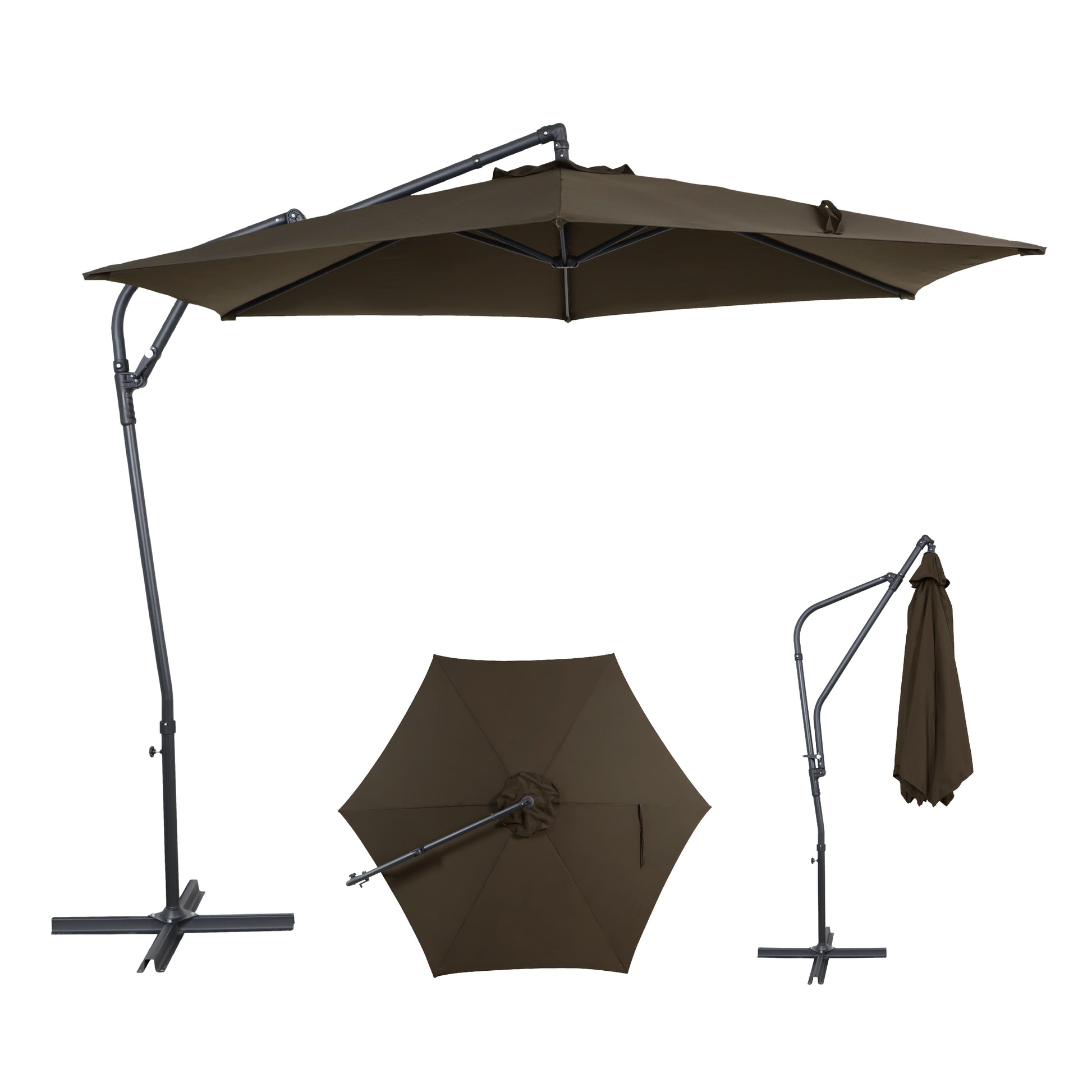 AE Outdoor 10FT Cantilever Patio Umbrella with Infinite Tilt & Cross Base