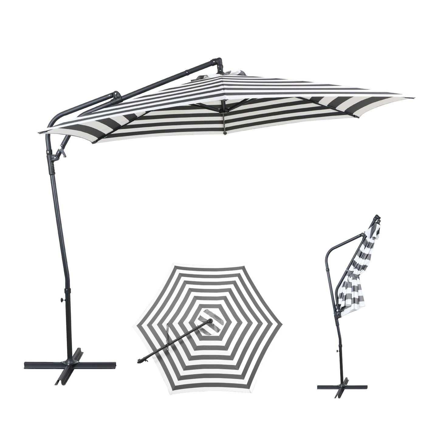 AE Outdoor 10FT Cantilever Patio Umbrella with Infinite Tilt & Cross Base