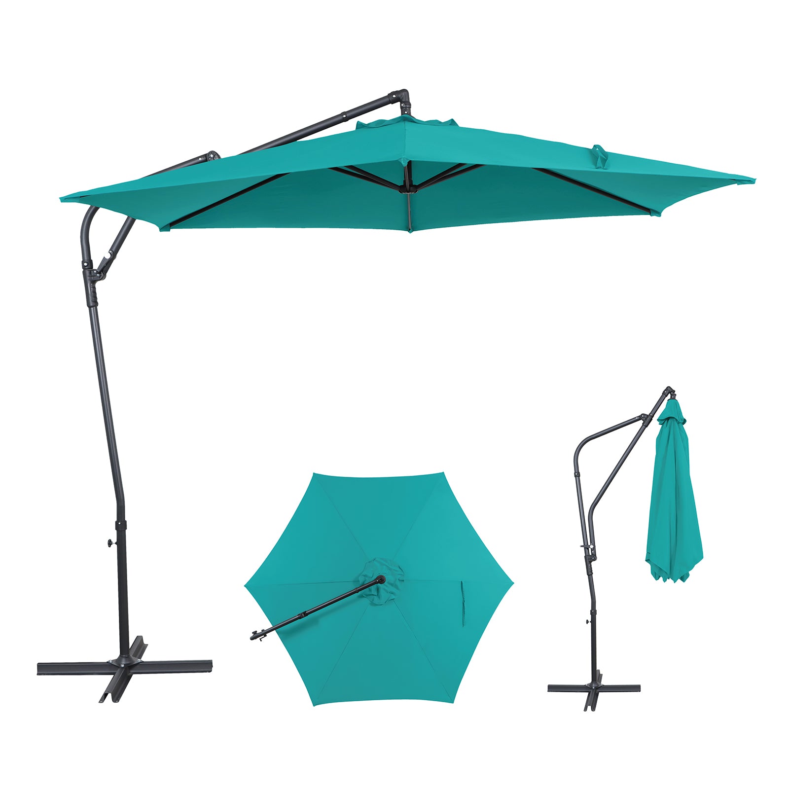 AE Outdoor 10FT Cantilever Patio Umbrella with Infinite Tilt & Cross Base