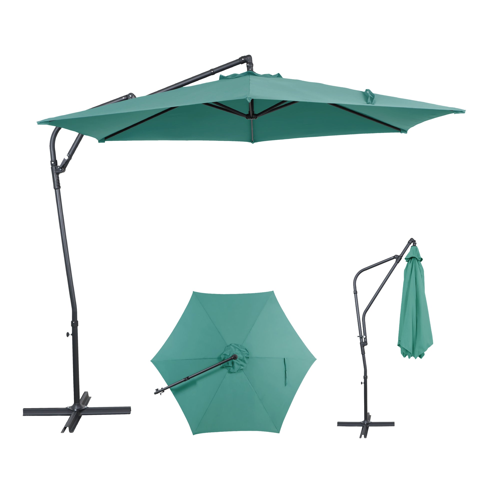 AE Outdoor 10FT Cantilever Patio Umbrella with Infinite Tilt & Cross Base