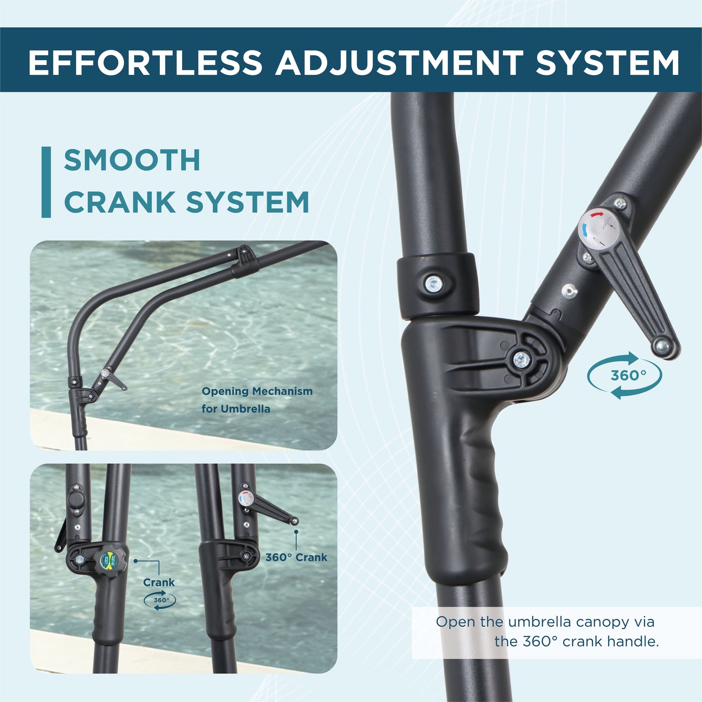 AE Outdoor 10FT Cantilever Patio Umbrella with Infinite Tilt & Cross Base