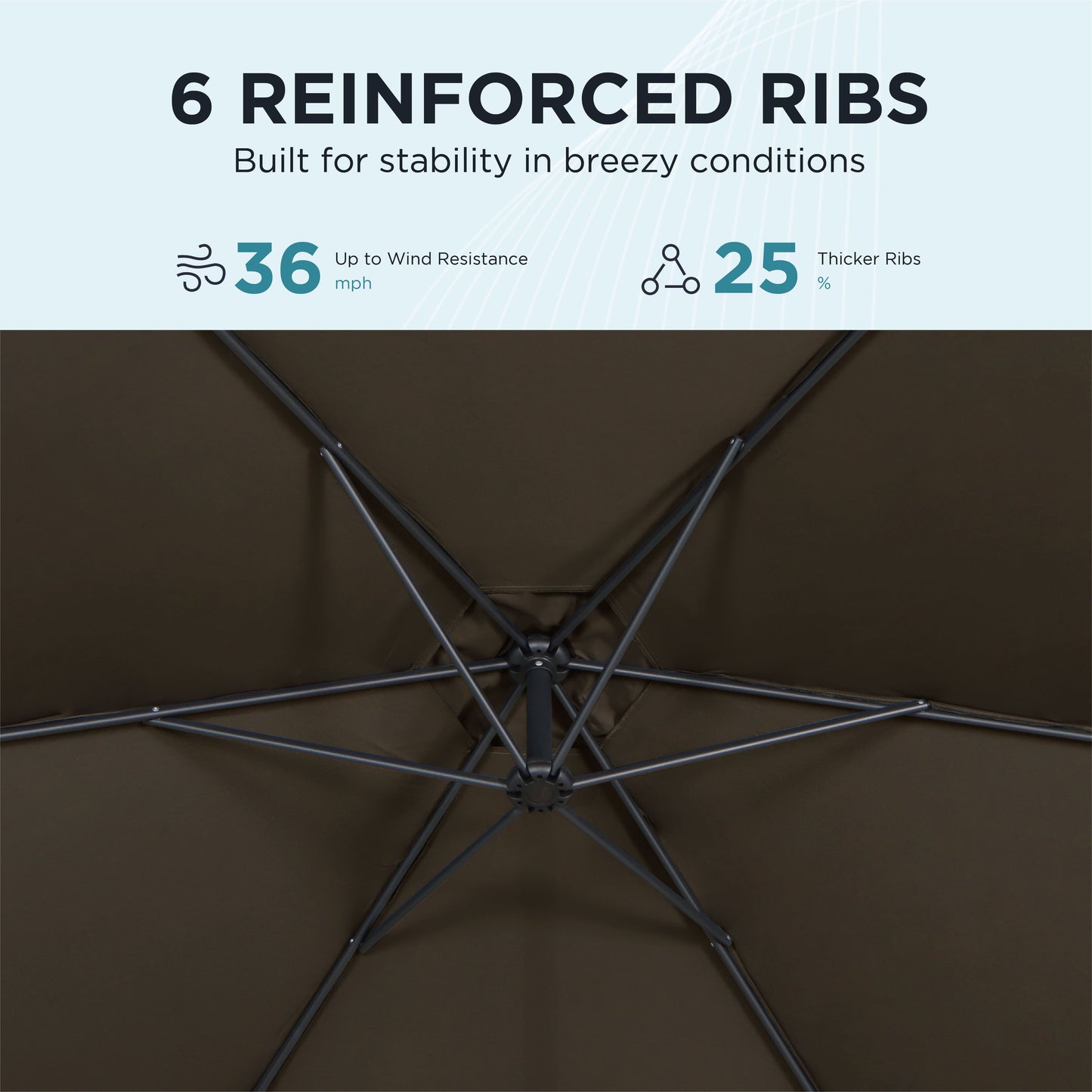 AE Outdoor 10FT Cantilever Patio Umbrella with Infinite Tilt & Cross Base