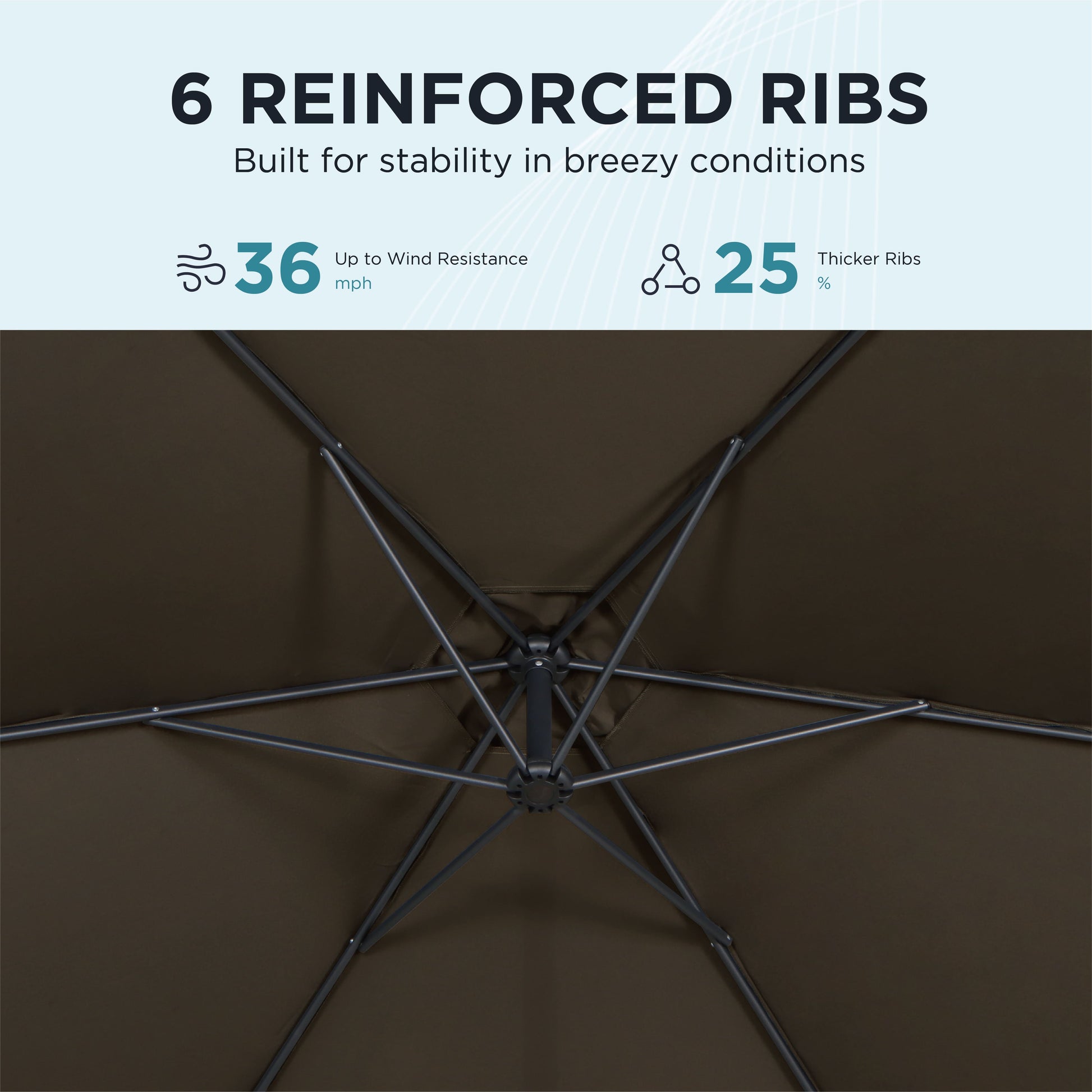 AE Outdoor 10FT Cantilever Patio Umbrella with Infinite Tilt & Cross Base