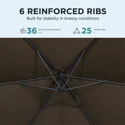 AE Outdoor 10FT Cantilever Patio Umbrella with Infinite Tilt & Cross Base