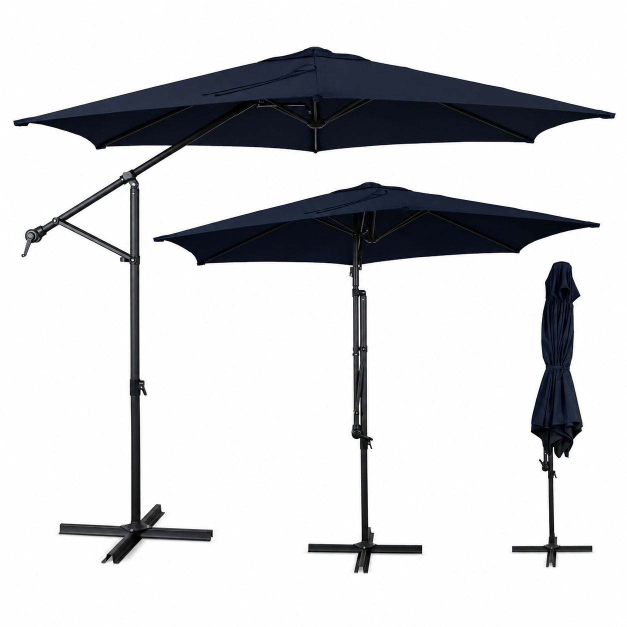 10FT Cantilever Patio Umbrella with Cross Base
