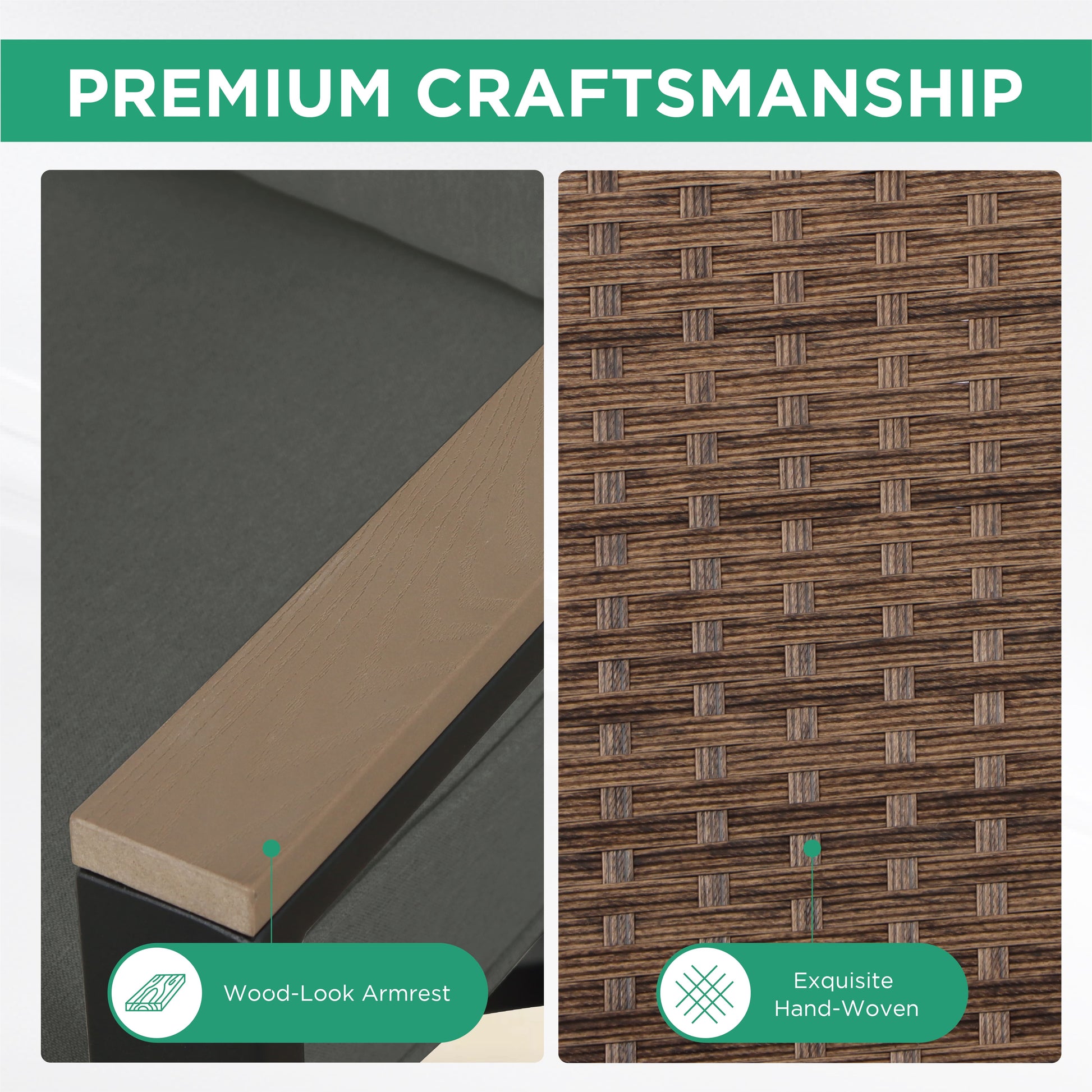 AE Outdoor 5-Piece Patio Dining Set with 4 Swivel Chairs + Square Table