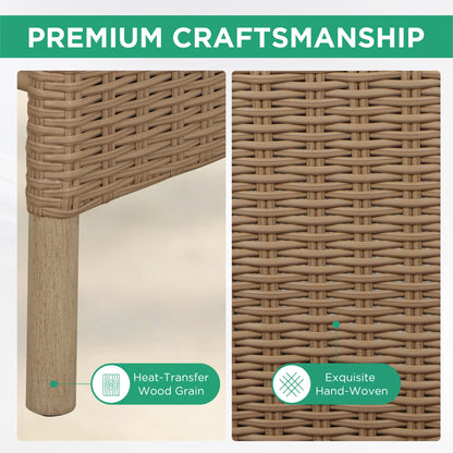 AE Outdoor 4-Piece Wicker Patio Conversation Set with Coffee Table