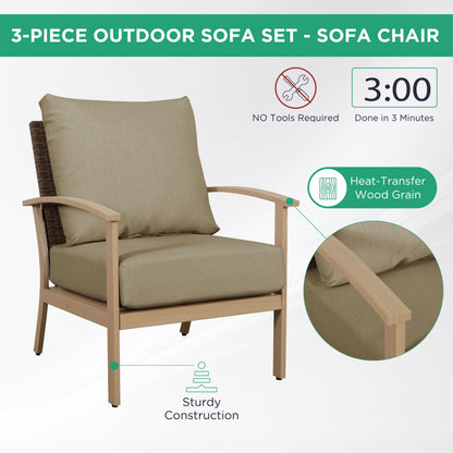 AE Outdoor 3-Piece Patio Bistro Set with 2 Chairs + Coffee Table