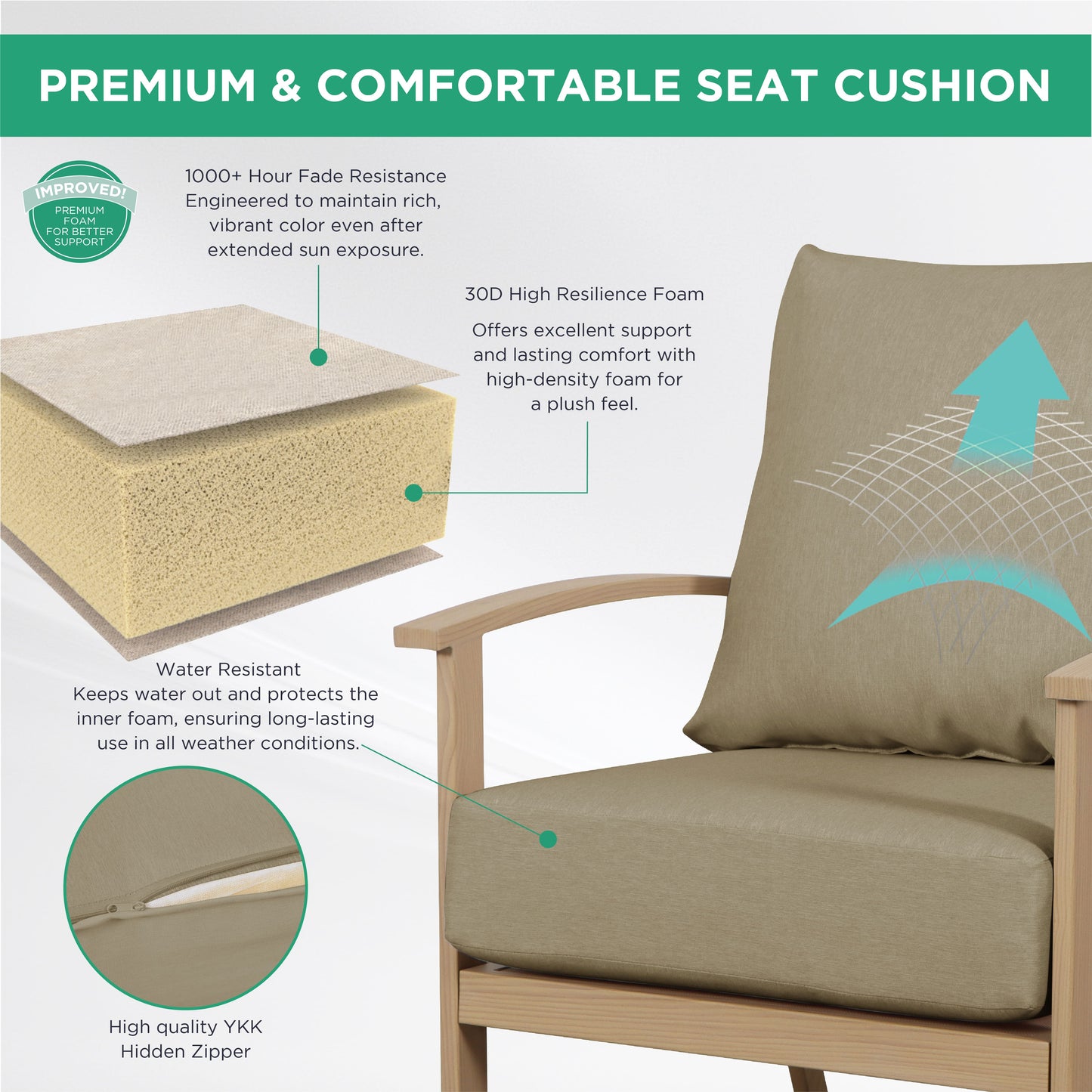 AE Outdoor 3-Piece Patio Bistro Set with 2 Chairs + Coffee Table