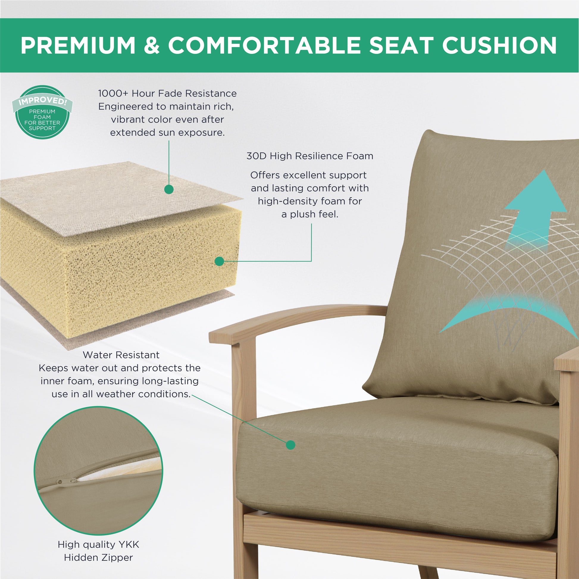 AE Outdoor 3-Piece Patio Bistro Set with 2 Chairs + Coffee Table