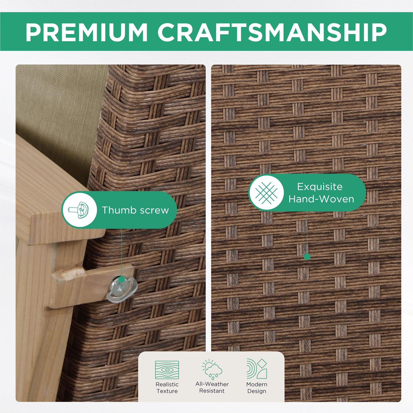 AE Outdoor 3-Piece Patio Bistro Set with 2 Chairs + Coffee Table