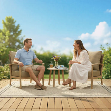 AE Outdoor 3-Piece Patio Bistro Set with 2 Chairs + Coffee Table