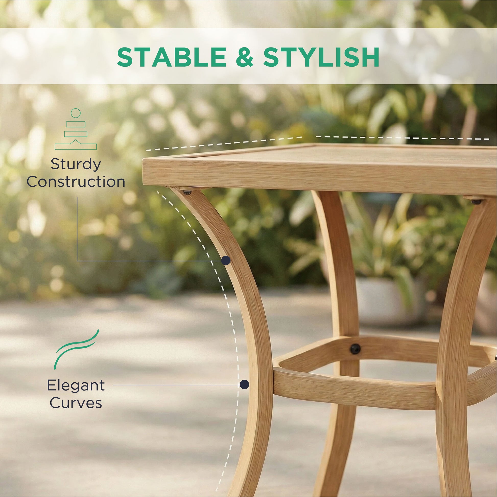 AE Outdoor 3-Piece Rocking Bistro Set with Glass Table | Grey