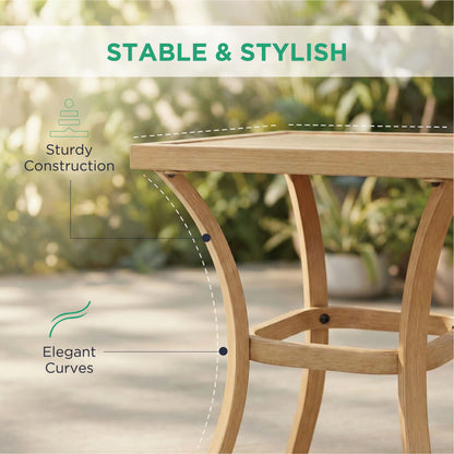 AE Outdoor 3-Piece Rocking Bistro Set with Glass Table | Grey