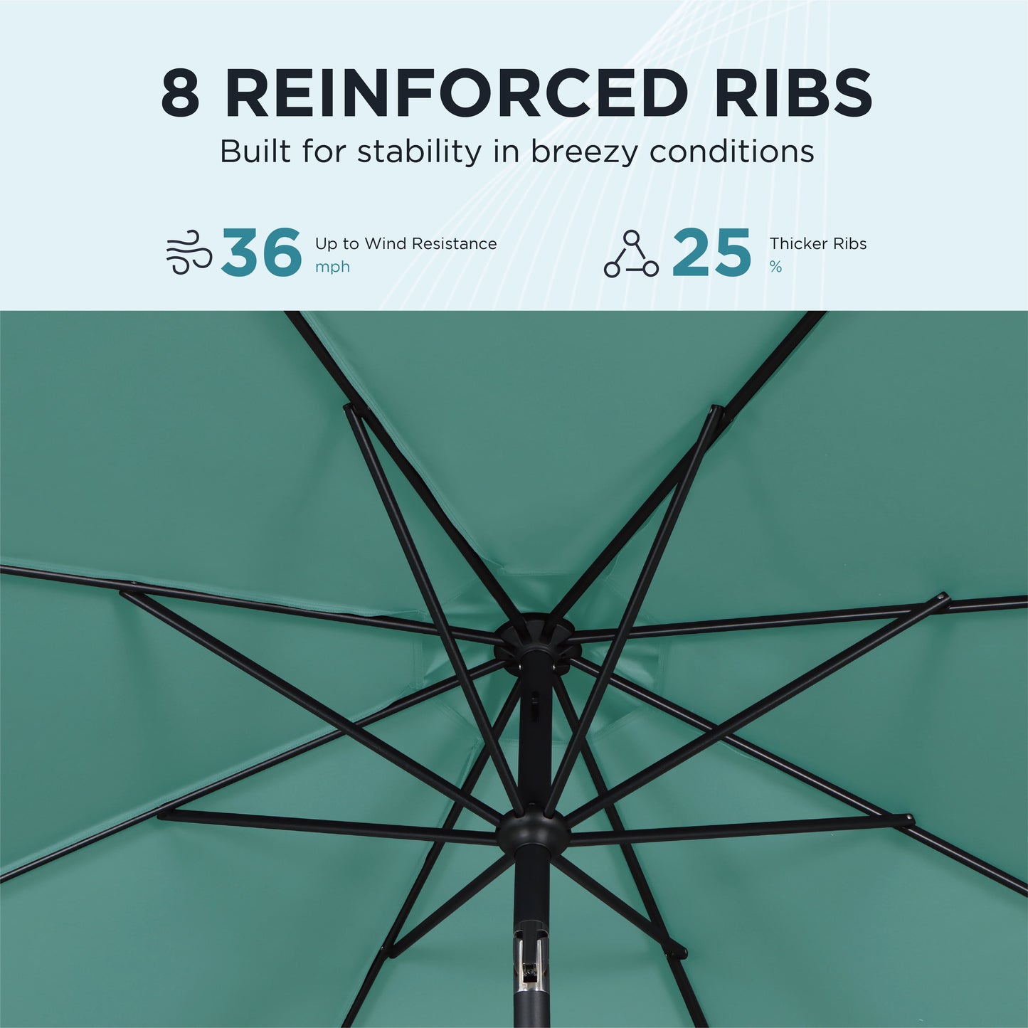 AE Outdoor 9FT Patio Umbrella with Crank Lift & Auto Tilt