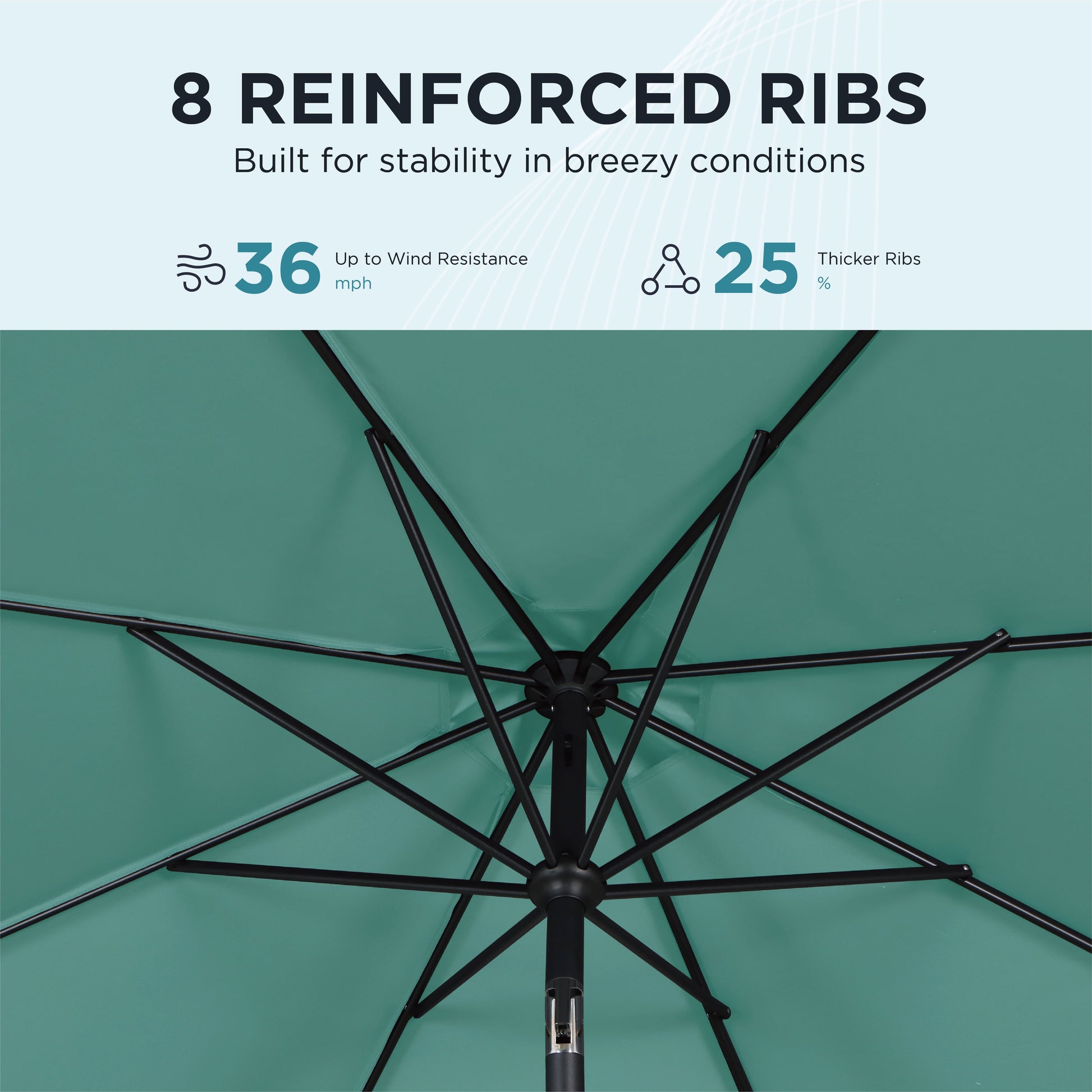 AE Outdoor 9FT Patio Umbrella with Crank Lift & Auto Tilt