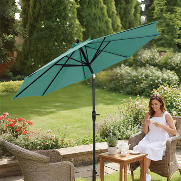 AE Outdoor 9FT Patio Umbrella with Crank Lift & Auto Tilt