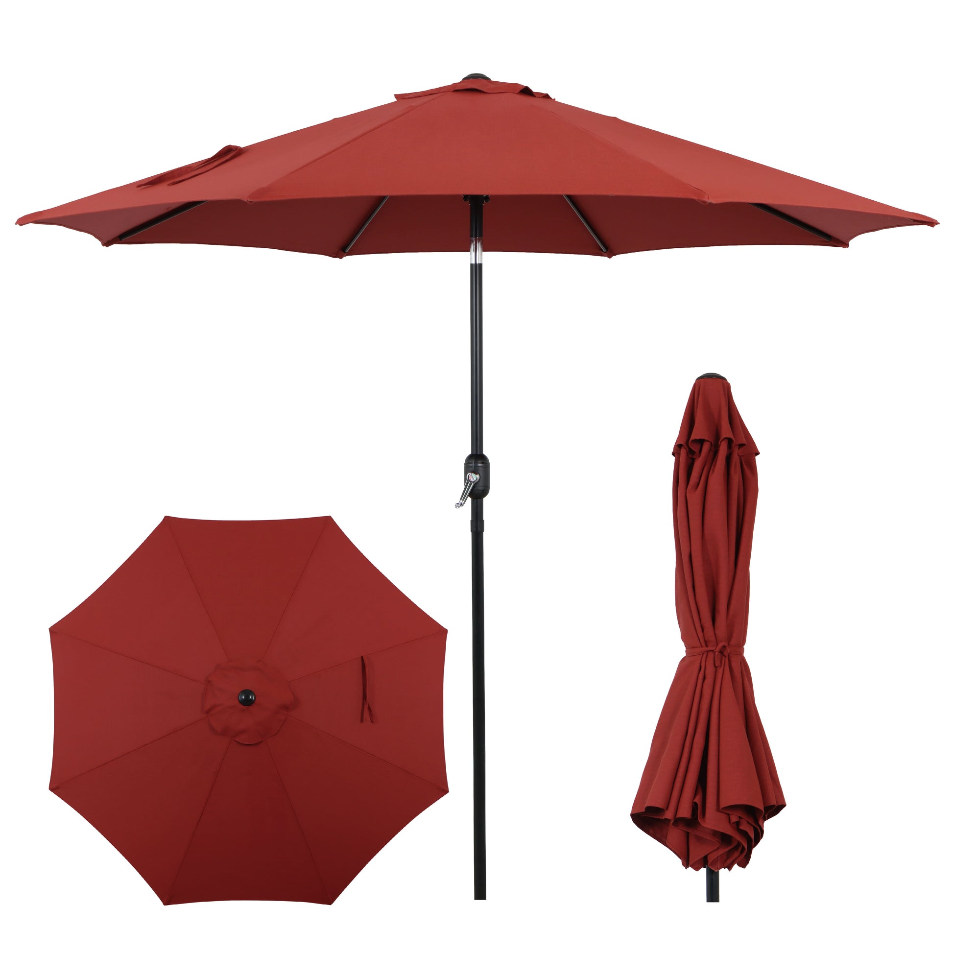 9FT Patio Umbrella with Crank Lift & Tilt