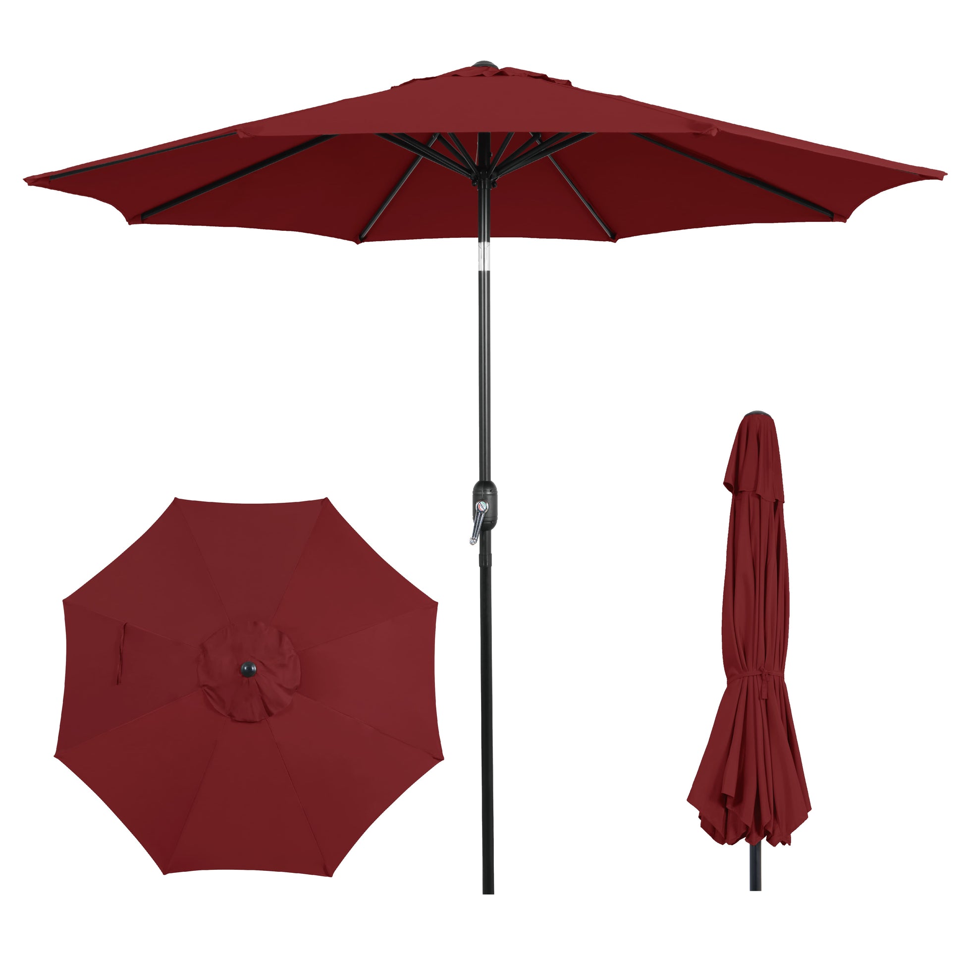9FT Patio Umbrella with Crank Lift & Tilt