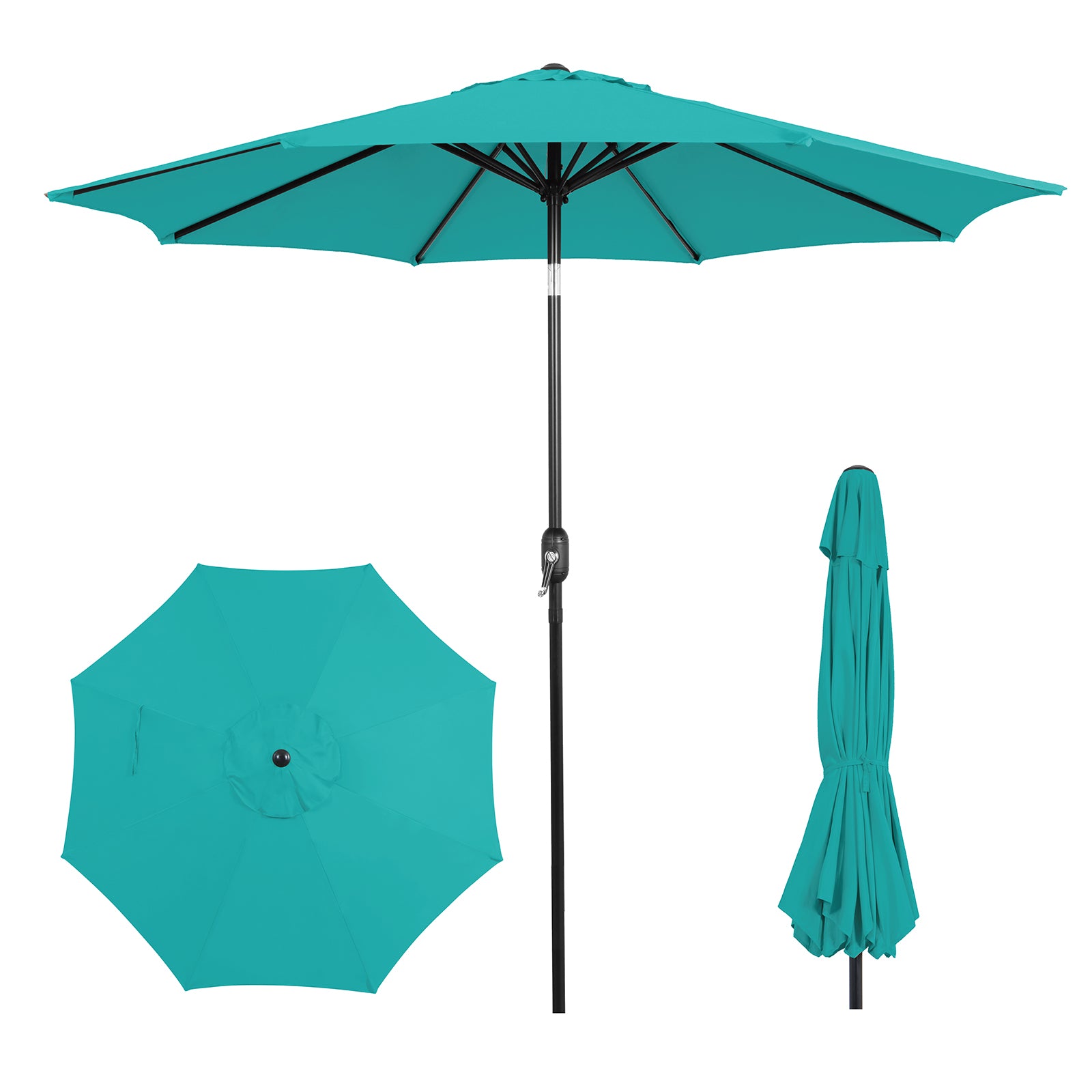 9 ft. aluminum market crank and tilt patio umbrella in Ruby Red the canopy is waterproof and UV Best Selection Tilt Patio Umbrellas