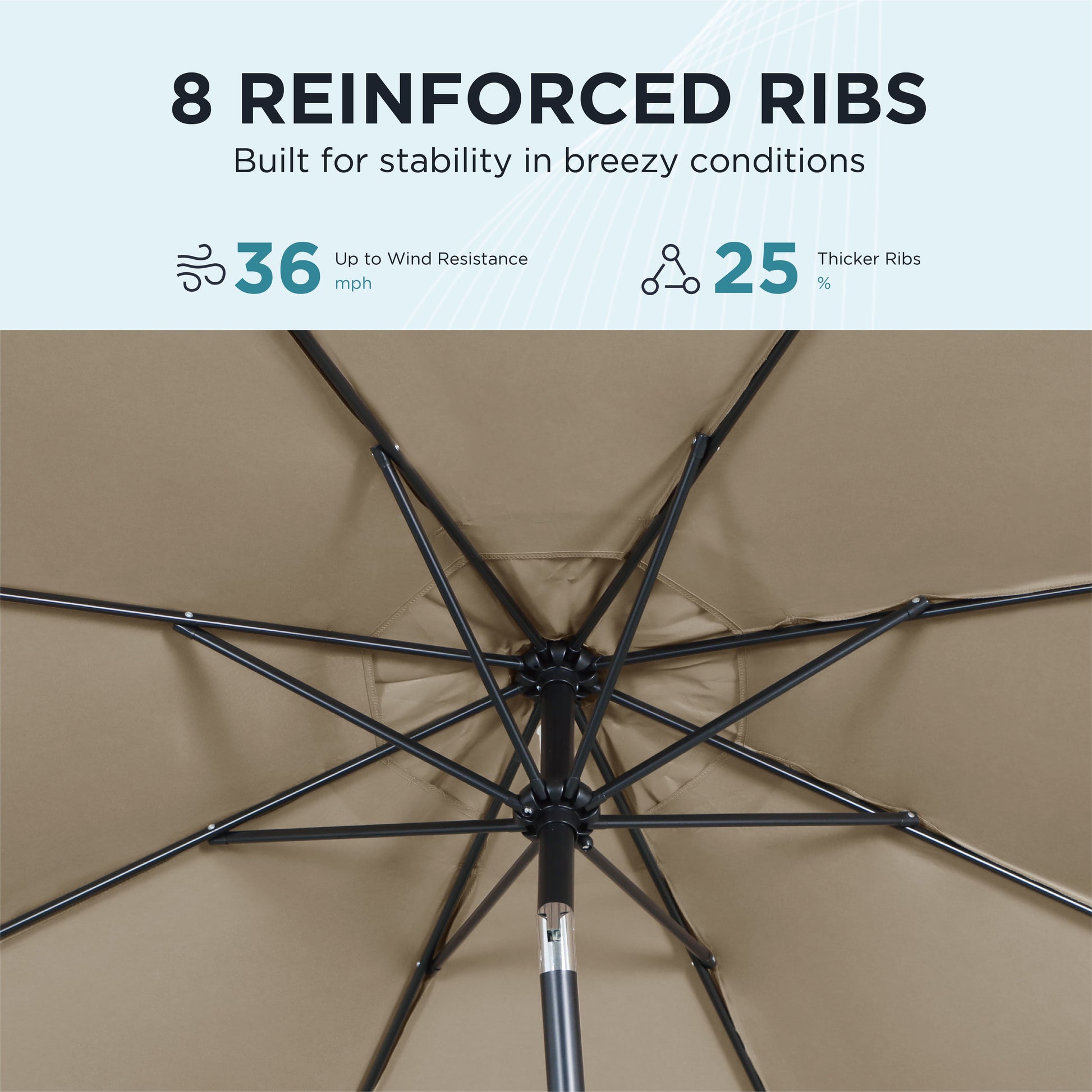 9FT Patio Umbrella with Crank Lift & Tilt