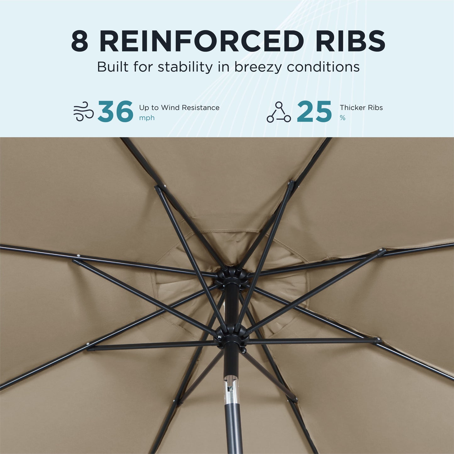 AE Outdoor 9FT Patio Umbrella with Crank Lift & Tilt