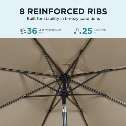 AE Outdoor 9FT Patio Umbrella with Crank Lift & Tilt