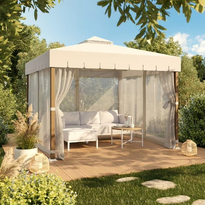 Hometrends Westmont Soft Top 10' X 10' Gazebo With Scallop – Cream