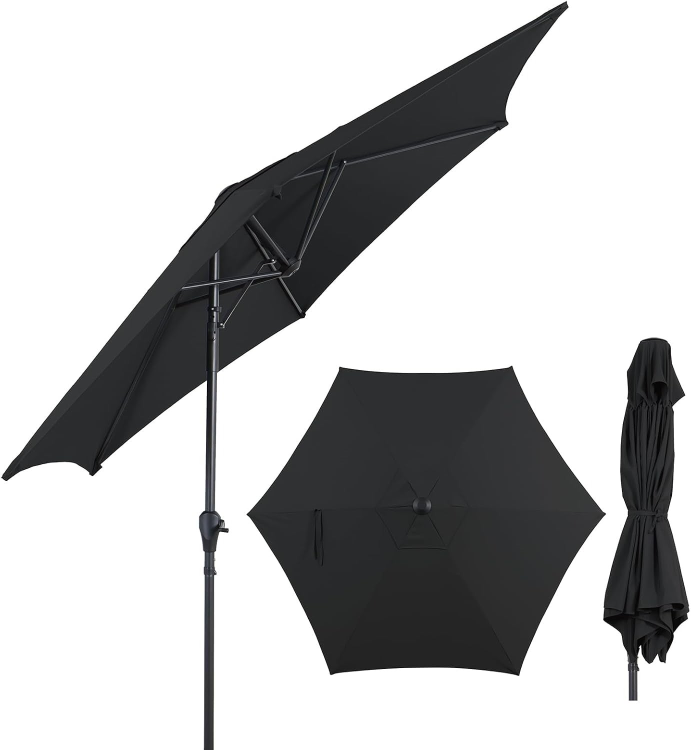 9FT Patio Market Umbrella with Push-Button Tilt UV Resistant