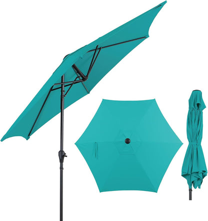 9FT Patio Market Umbrella with Push-Button Tilt UV Resistant