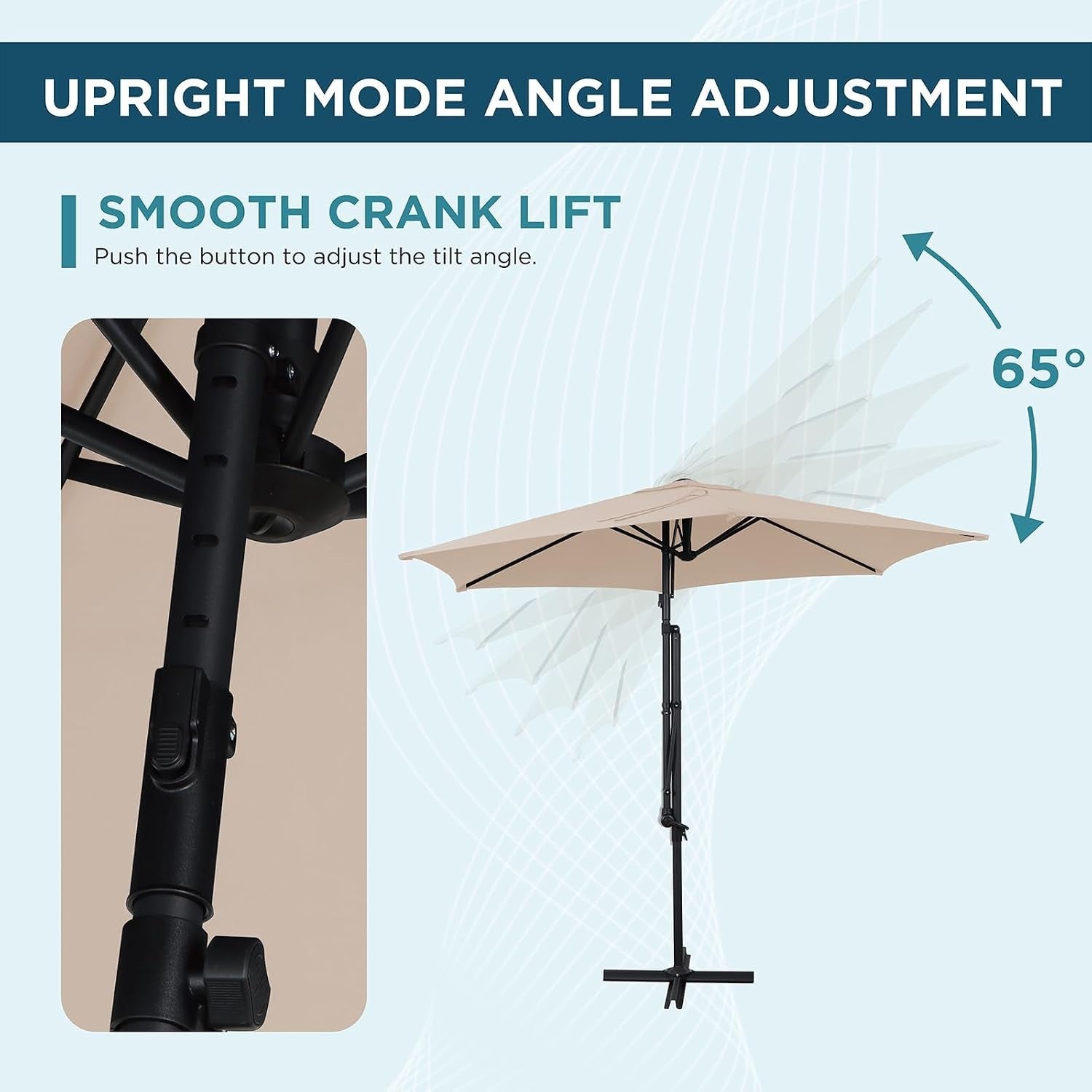 adjustable angle patio umbrella Best Choice Products Offset Hanging Outdoor Market with Easy Tilt Adjustment proof and designed for outdoor use Galtech 737 - 9 FT