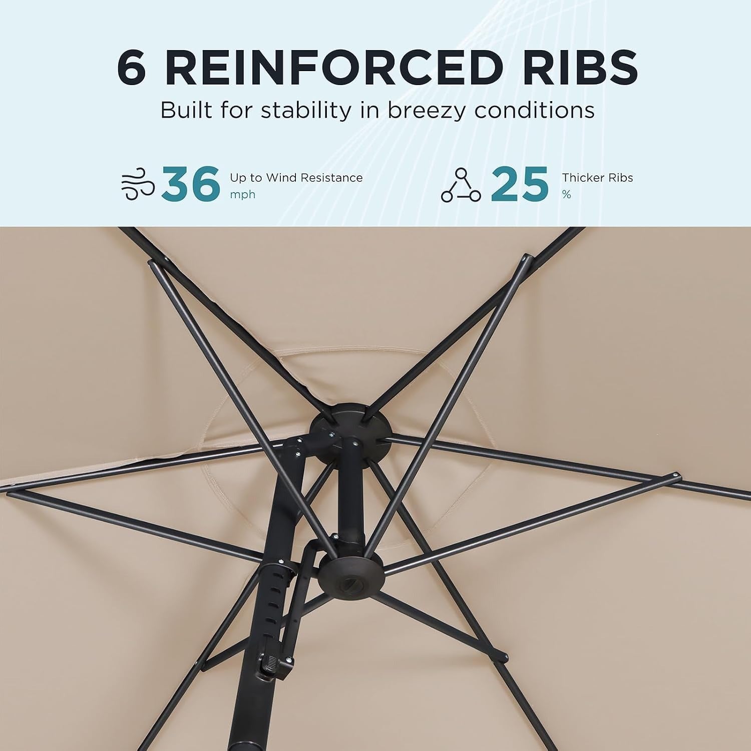 9FT Patio Market Umbrella with Push-Button Tilt UV Resistant