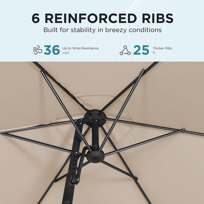 9FT Patio Market Umbrella with Push-Button Tilt UV Resistant