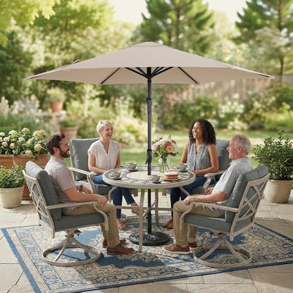 9FT Patio Market Umbrella with Push-Button Tilt UV Resistant