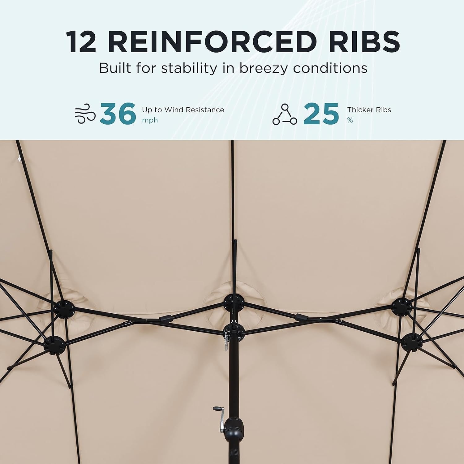 AE Outdoor 15FT Extra Large Double-Sided Patio Umbrella with Base Included
